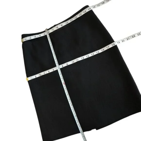 DKNY Women's Small Black Midi Straight/Pencil Wool Blend Fully Lined Skirt - Picture 9 of 16